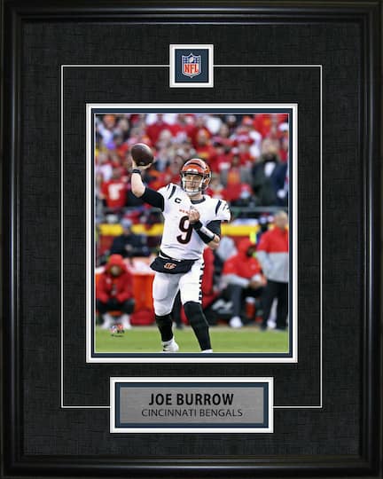 Joe Burrow Framed Pin & Plate Bengals 16" x 20"